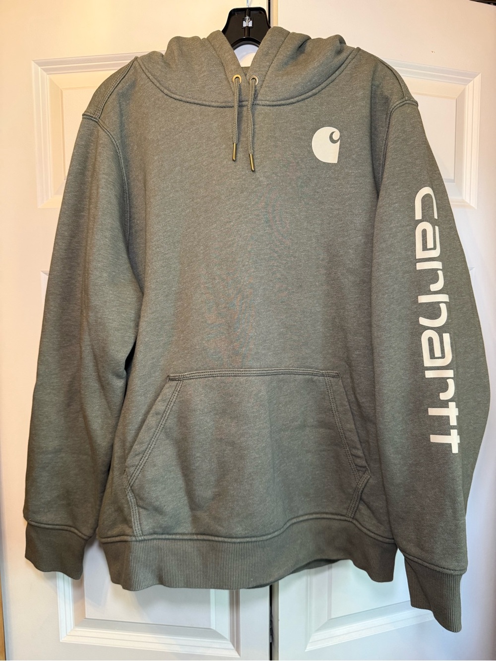 Carhartt Sage Green Logo Sleeve Hoodie